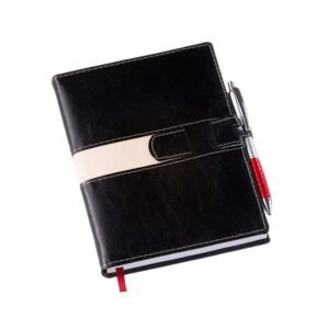 Agenda diária com suporte para caneta