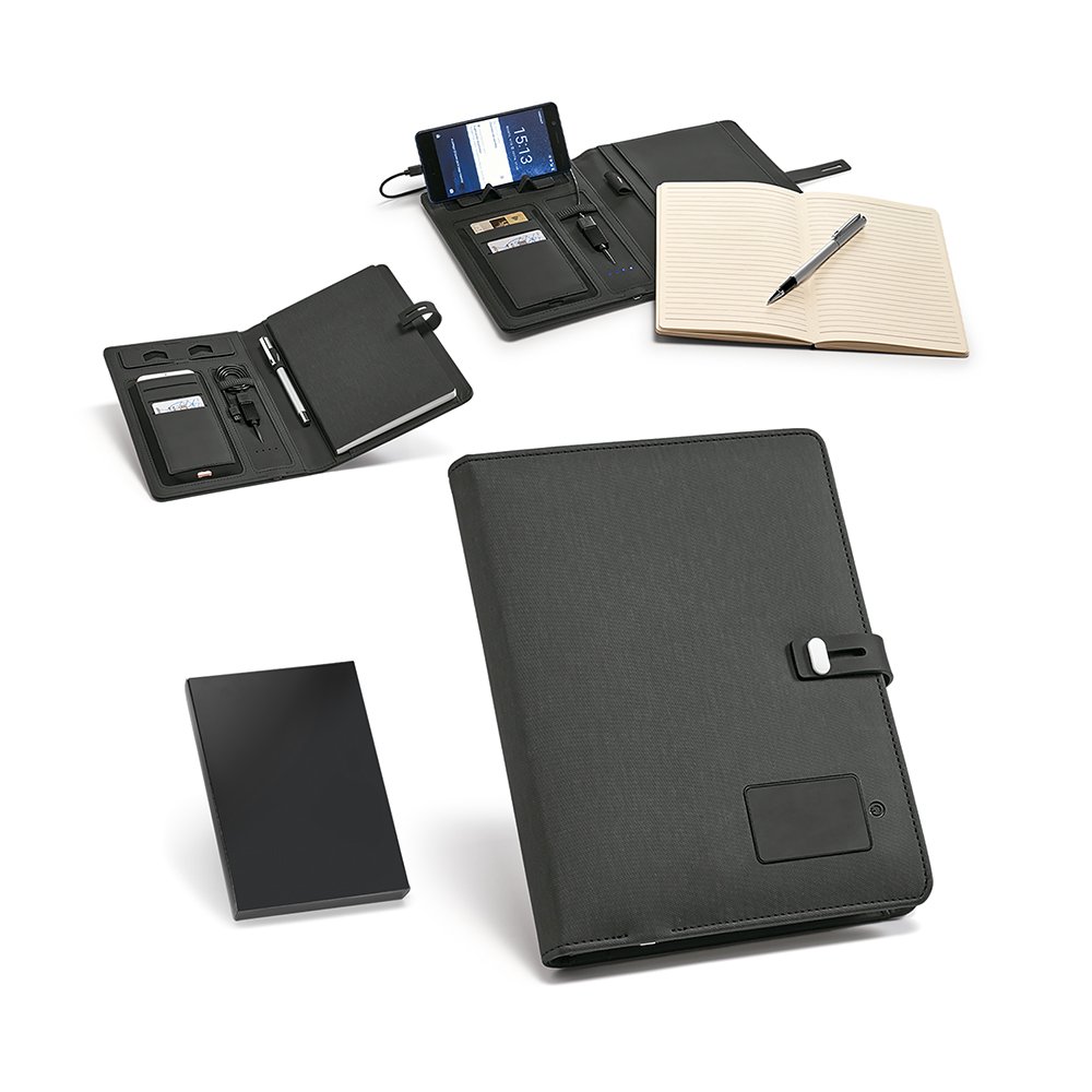 Pasta A5 com carregador portátil