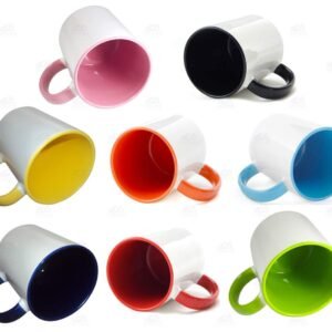 Caneca com alça e interior colorido