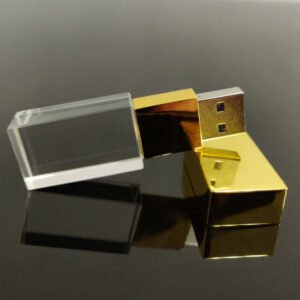 Pen Drive Vidro Dourado