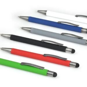 Caneta Esferográfica Em Alumínio Com Ponta Touch - Branca