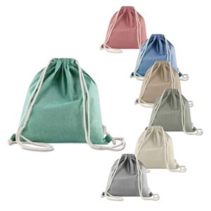 Sacola/Mochila em algodão mescla reciclado 140g/m²