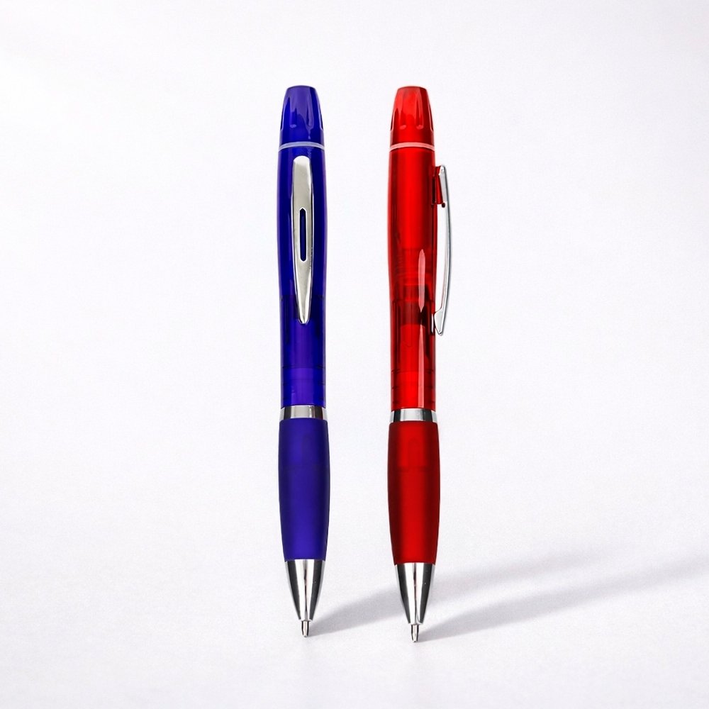 Caneta Plástica com Marca-Texto - Imagem 2